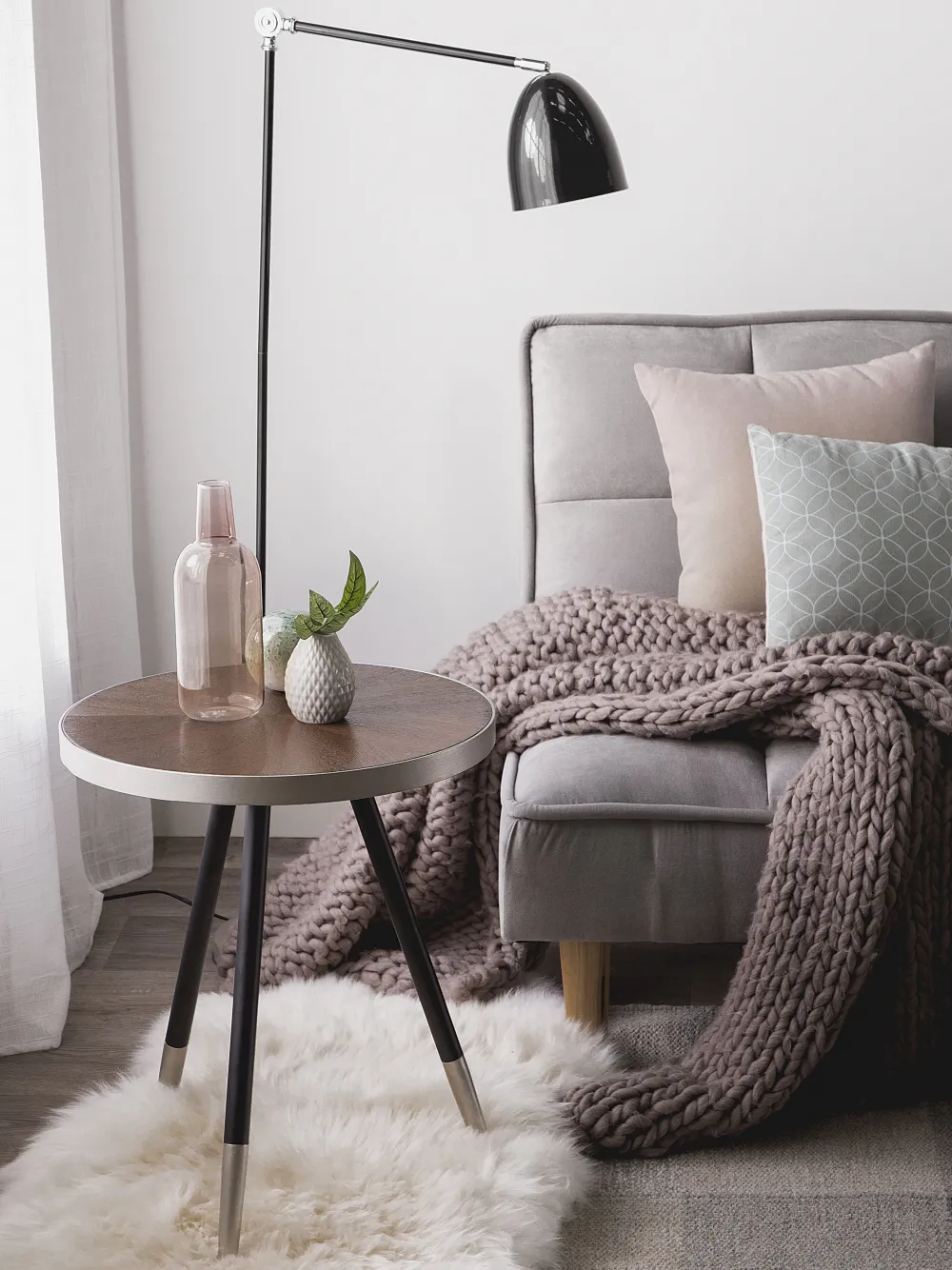 Pöydät<Beliani Sivupoyta Tumma Puu/Hopea Ramona