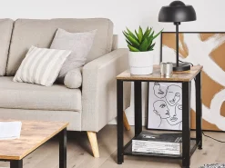 Pöydät<Beliani Sivupoyta Tumma Puu/Musta Aston