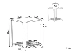 Pöydät<Beliani Sivupoyta Tumma Puu/Musta Aston