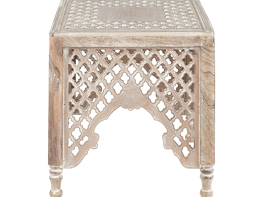 Pöydät<Beliani Sivupoyta Vaalea Mangopuu Kadma