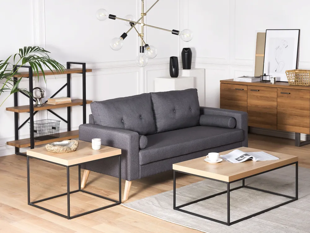 Online Beliani Sivupoyta Vaalea Puu/Musta Delano