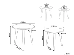Shop Beliani Sivupoytasetti Mangopuu Kulta 2 Kpl Narra
