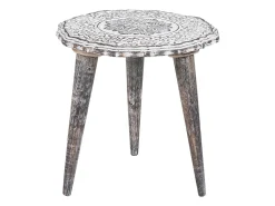 Pöydät<Beliani Sivupoytasetti Mangopuu Luonnonvalkoinen 2 Kpl Adro