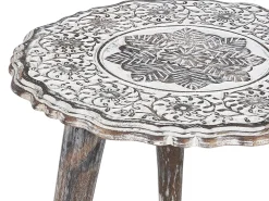 Pöydät<Beliani Sivupoytasetti Mangopuu Luonnonvalkoinen 2 Kpl Adro