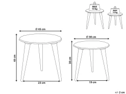 Pöydät<Beliani Sivupoytasetti Mangopuu Luonnonvalkoinen 2 Kpl Adro