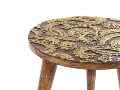 New Beliani Sivupoytasetti Mangopuu Tumma Puu/Kulta 2 Kpl Chanpi