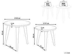 New Beliani Sivupoytasetti Mangopuu Tumma Puu/Kulta 2 Kpl Chanpi