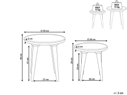 Pöydät<Beliani Sivupoytasetti Mangopuu Vaaleanvihrea 2 Kpl Maharo