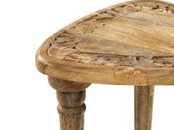 Pöydät<Beliani Sivupoytasetti Mangopuu Vaalea Puu 2 Kpl Saora