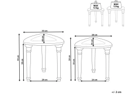 Pöydät<Beliani Sivupoytasetti Mangopuu Vaalea Puu 2 Kpl Saora