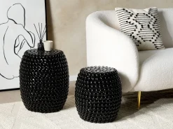 Shop Beliani Sivupoytasetti Musta 2 Kpl Uhana