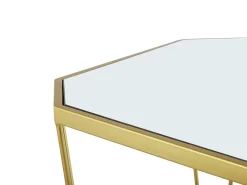 Pöydät<Beliani Sivupoytasetti Peililasitasolla Metalli Kulta 2 Kpl Sierra