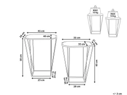 Pöydät<Beliani Sivupoytasetti Peililasitasolla Metalli Kulta 2 Kpl Sierra