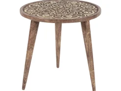 Pöydät<Beliani Sivupoytasetti Tumma Mangopuu 2 Kpl Ranja