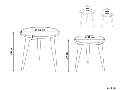 Pöydät<Beliani Sivupoytasetti Tumma Mangopuu 2 Kpl Ranja