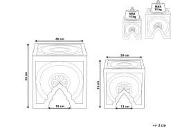 Discount Beliani Sivupoytasetti Tumma Puu 2 Kpl Shukur