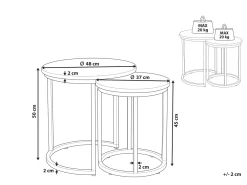 Online Beliani Sivupoytasetti Tumma Puu/Musta 2 Kpl Dixie