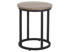 Online Beliani Sivupoytasetti Tumma Puu/Musta 2 Kpl Dixie