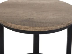 Online Beliani Sivupoytasetti Tumma Puu/Musta 2 Kpl Dixie