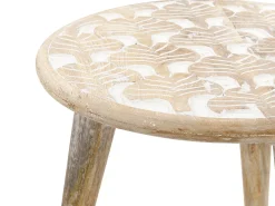 Pöydät<Beliani Sivupoytasetti Vaalea Mangopuu 2 Kpl Hursi