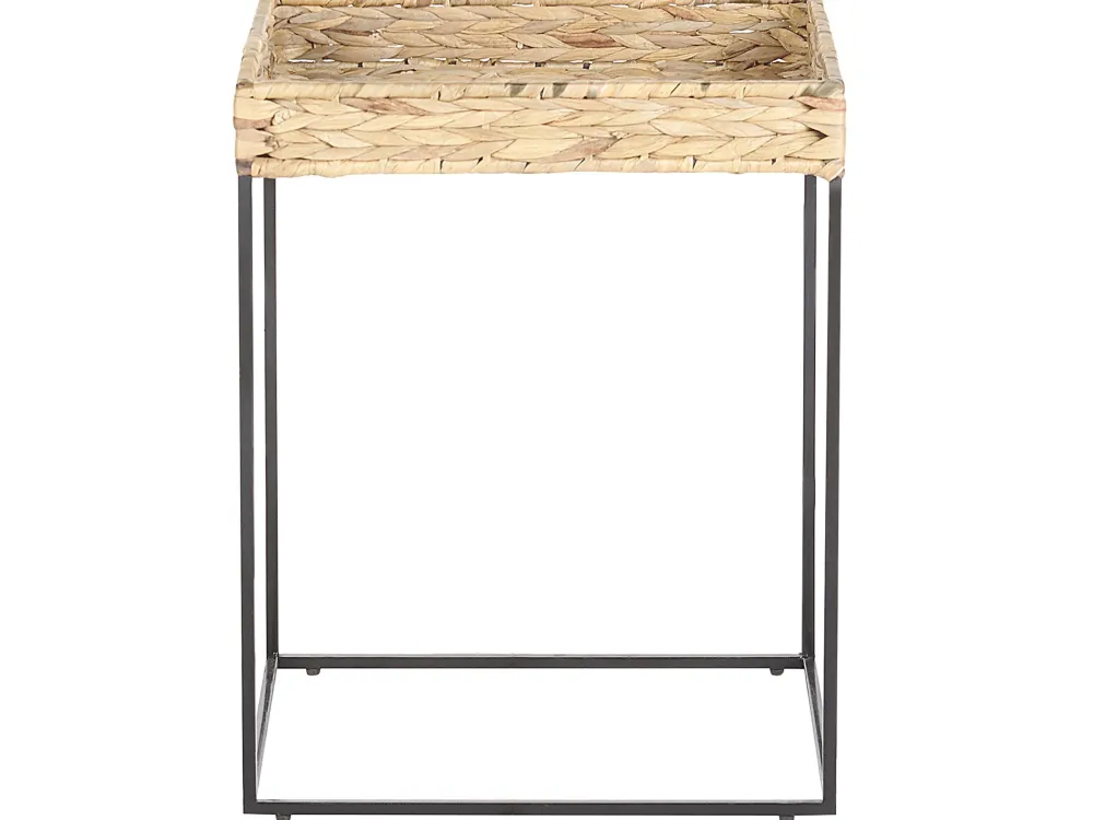 Best Sale Beliani Sivupoytasetti Vesihyasintti Luonnonvari/Musta 3 Kpl Hawi