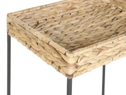 Best Sale Beliani Sivupoytasetti Vesihyasintti Luonnonvari/Musta 3 Kpl Hawi