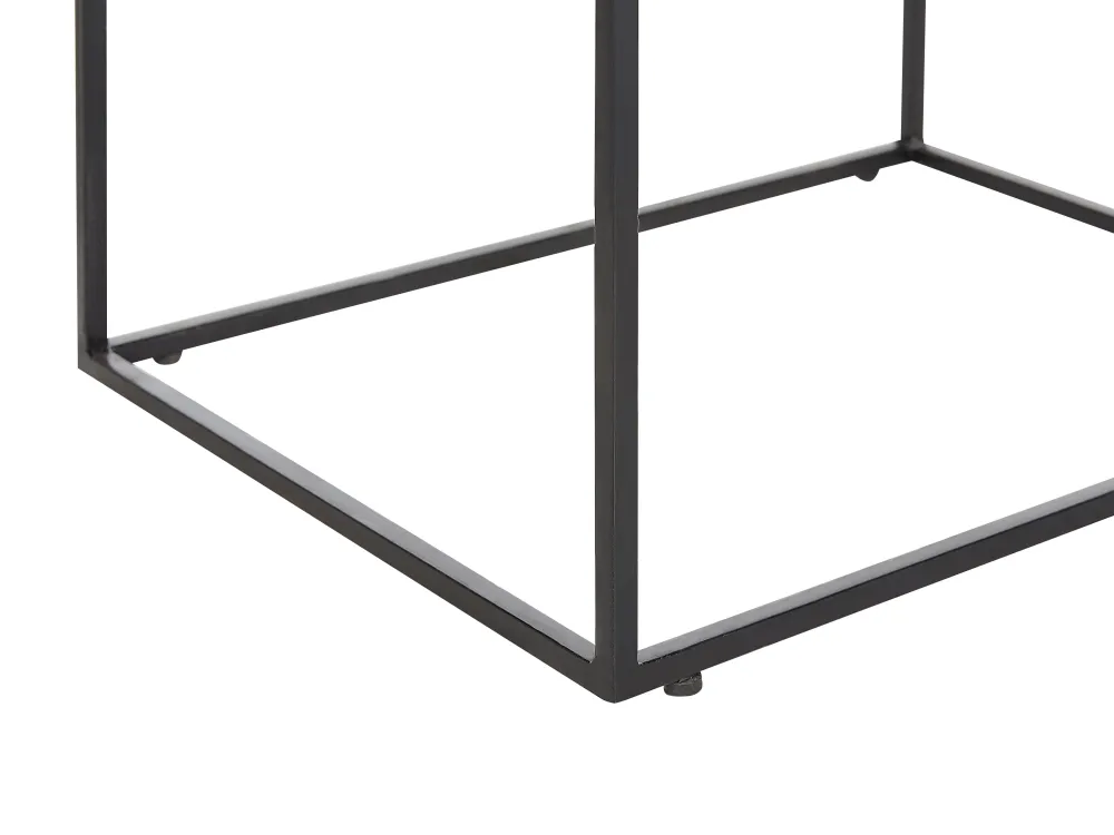 Best Sale Beliani Sivupoytasetti Vesihyasintti Luonnonvari/Musta 3 Kpl Hawi