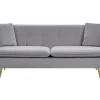 Sohvat<Beliani Sohva 3-Istuttava Samettinen Harmaa Frederica
