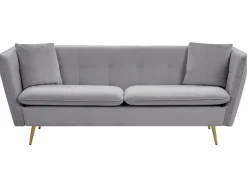 Sohvat<Beliani Sohva 3-Istuttava Samettinen Harmaa Frederica