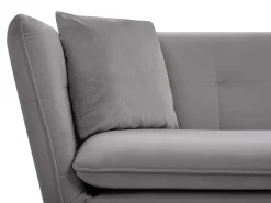 Sohvat<Beliani Sohva 3-Istuttava Samettinen Harmaa Frederica