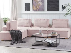 Outlet Beliani Sohvan Osa 1-Istuttava Vaaleanpunainen Tibro