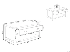 Pöydät<Beliani Sohvapoyta 2 Laatikkoa Vaaleanharmaa/Vaalea Puu Clio