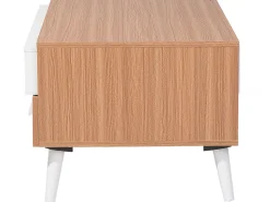 Online Beliani Sohvapoyta 2 Laatikkoa Vaalea Puu/Valkoinen Alloa