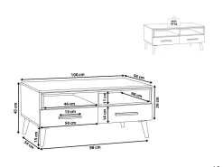 Online Beliani Sohvapoyta 2 Laatikkoa Vaalea Puu/Valkoinen Alloa