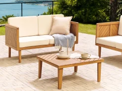 Pöydät<Beliani Sohvapoyta Akaasia Vaalea Puu Baratti