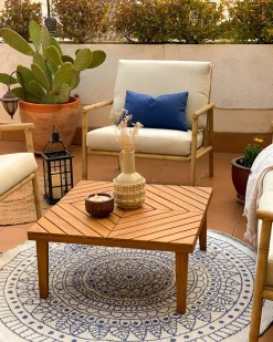 Pöydät<Beliani Sohvapoyta Akaasia Vaalea Puu Baratti