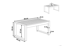 Pöydät<Beliani Sohvapoyta Alumiini Tummanharmaa Salerno