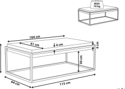Store Beliani Sohvapoyta Harmaa Altos