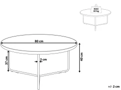 Pöydät<Beliani Sohvapoyta Iso Harmaa/Musta Melody