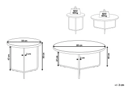 Pöydät<Beliani Sohvapoyta Iso Ja Keskikokoinen Vaalea Puu/Musta 2 Kpl Melody