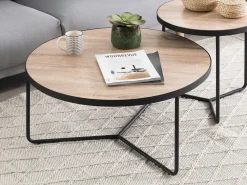 Flash Sale Beliani Sohvapoyta Iso Vaalea Puu/Musta Melody