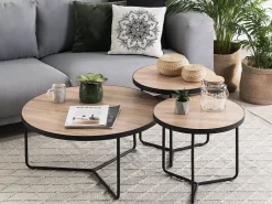 Flash Sale Beliani Sohvapoyta Iso Vaalea Puu/Musta Melody