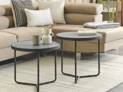 New Beliani Sohvapoyta Keskikokoinen Harmaa/Musta Melody