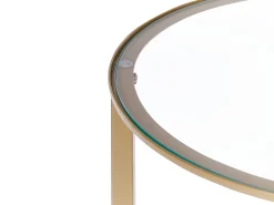 Pöydät<Beliani Sohvapoyta Lasitasolla Kulta/Tumma Puu Libby