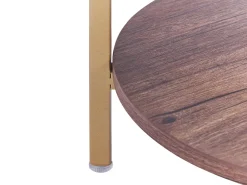 Pöydät<Beliani Sohvapoyta Lasitasolla Kulta/Tumma Puu Libby