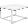 Pöydät<Beliani Sohvapoyta Lasitasolla Metalli Hopea Crystal