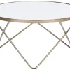 Cheap Beliani Sohvapoyta Lasitasolla Metalli Valkoinen/Kulta Meridian Ii