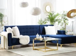 Best Sale Beliani Sohvapoyta Lasitasolla Metalli Kulta Crystal