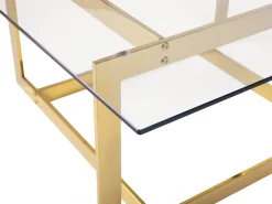 Best Sale Beliani Sohvapoyta Lasitasolla Metalli Kulta Crystal