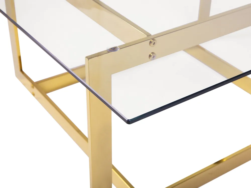 Best Sale Beliani Sohvapoyta Lasitasolla Metalli Kulta Crystal